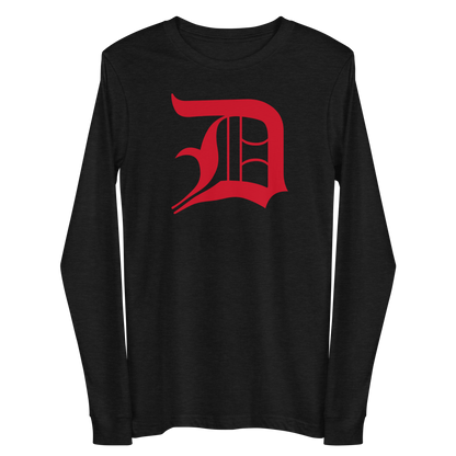 Detroit 'Old English D' T-Shirt (Aliform Red) | Unisex Long Sleeve