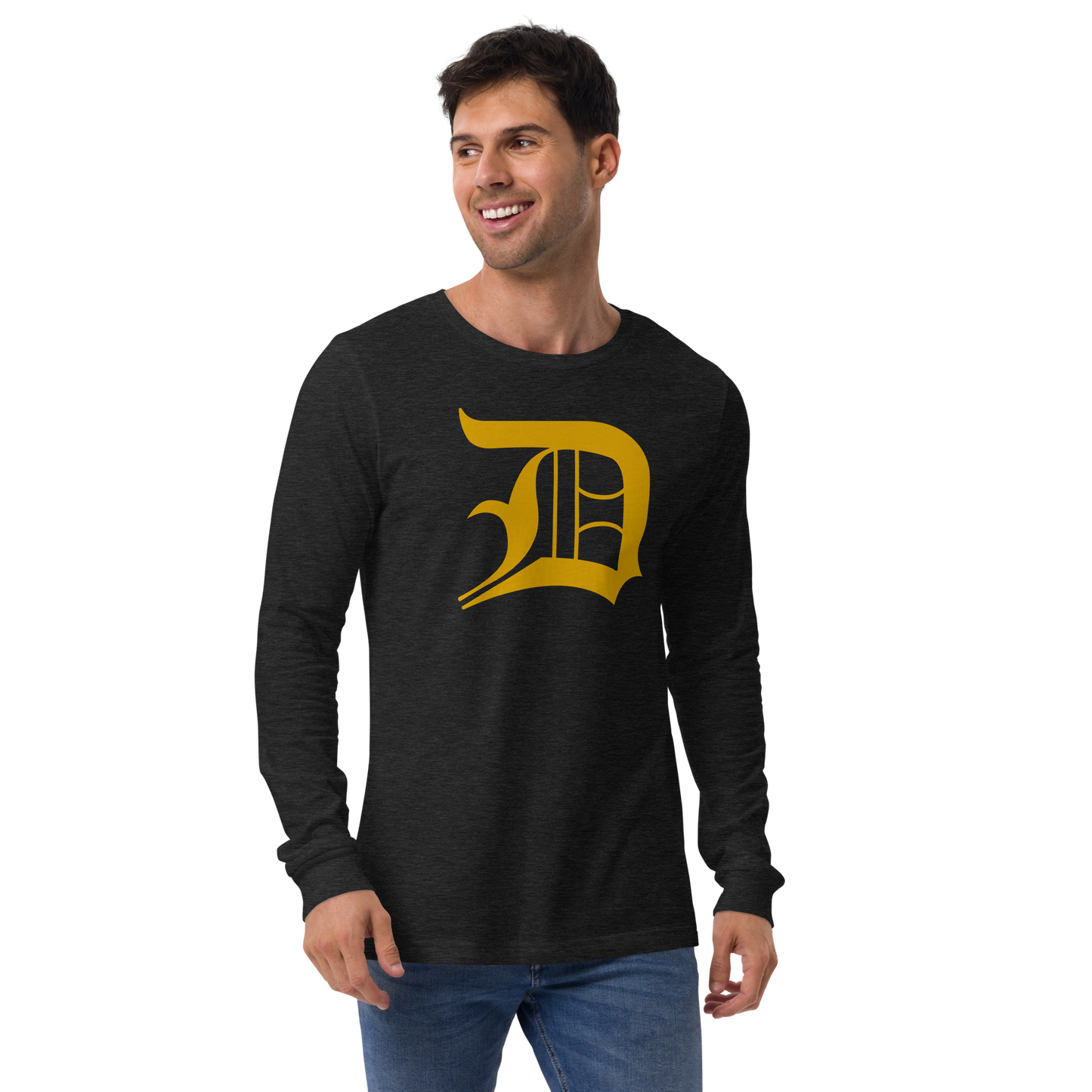 Detroit 'Old English D' T-Shirt (Gold) | Unisex Long Sleeve