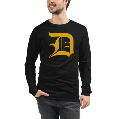 Detroit 'Old English D' T-Shirt (Gold) | Unisex Long Sleeve