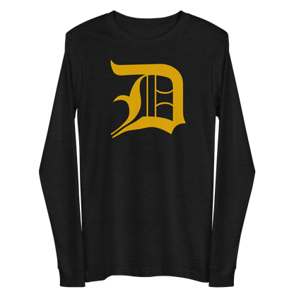 Detroit 'Old English D' T-Shirt (Gold) | Unisex Long Sleeve