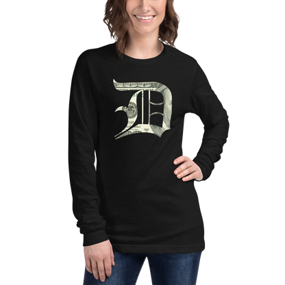 Detroit 'Old English D' T-Shirt (Benjamins Edition) | Unisex Long Sleeve