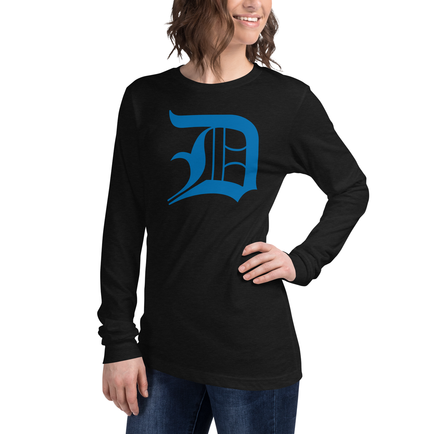 Detroit 'Old English D' T-Shirt (Azure) | Unisex Long Sleeve