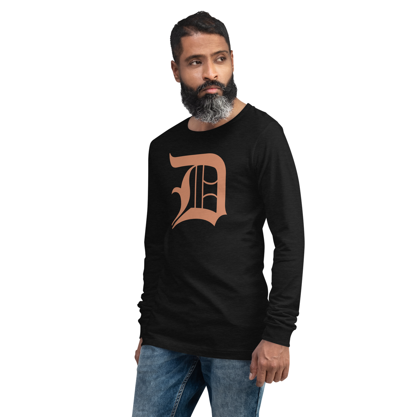 Detroit 'Old English D' T-Shirt (Copper Color) | Unisex Long Sleeve