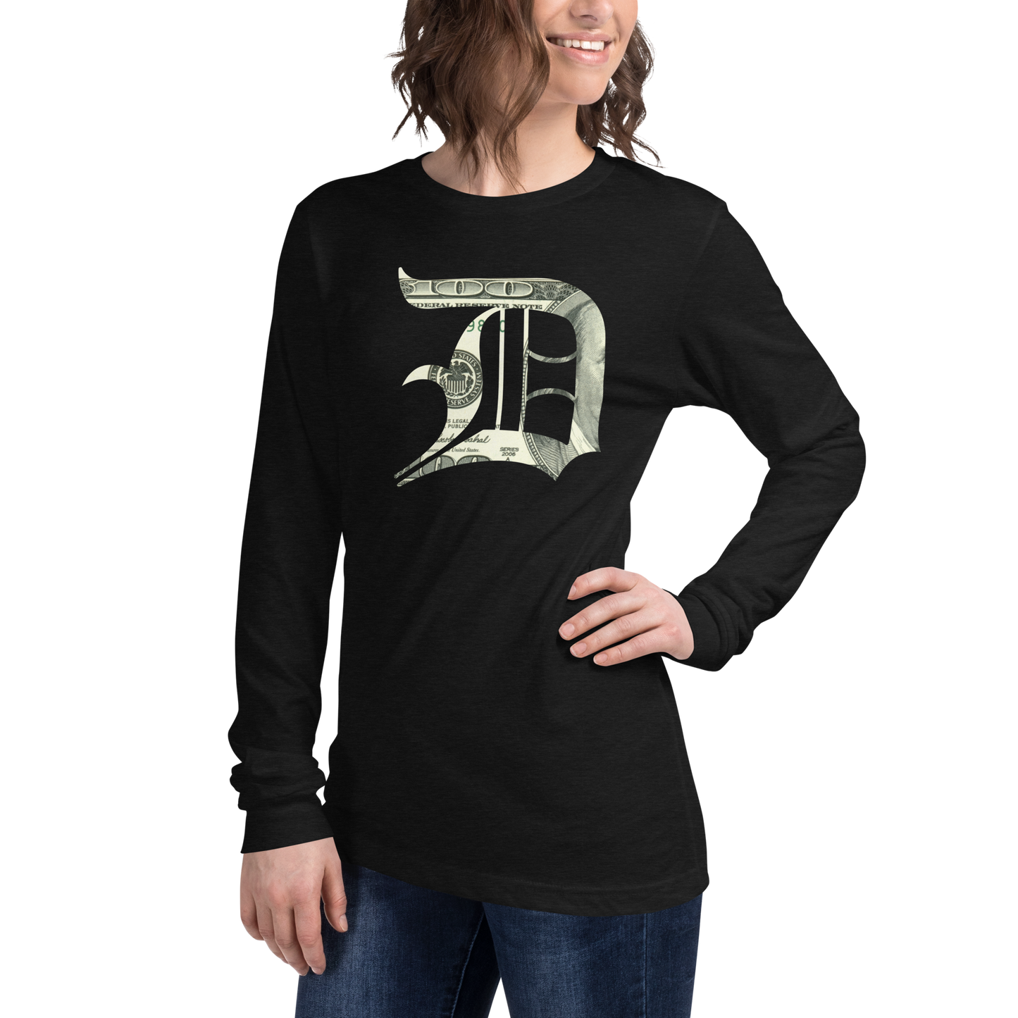 Detroit 'Old English D' T-Shirt (Benjamins Edition) | Unisex Long Sleeve