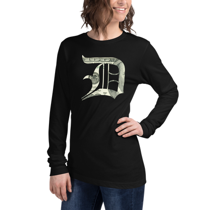 Detroit 'Old English D' T-Shirt (Benjamins Edition) | Unisex Long Sleeve