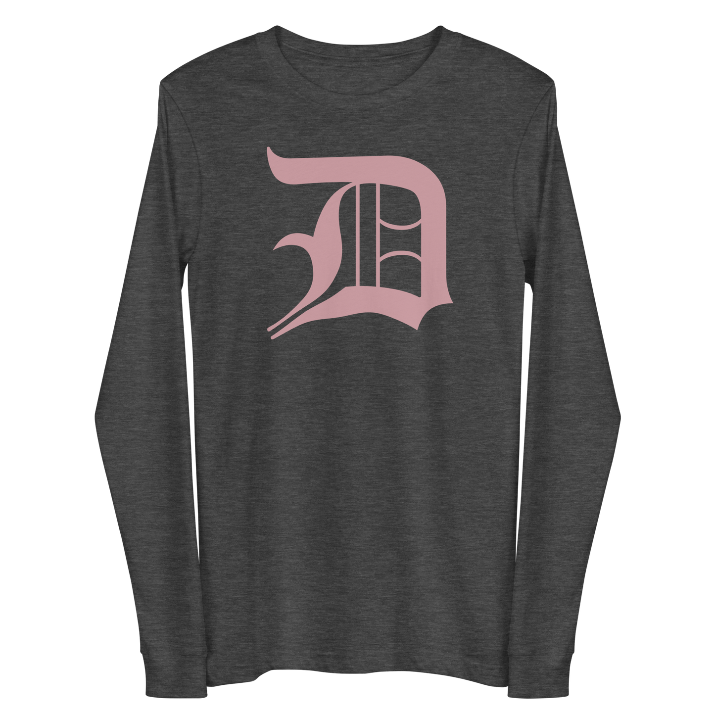 Detroit 'Old English D' T-Shirt (Cherry Blossom Pink) | Unisex Long Sleeve