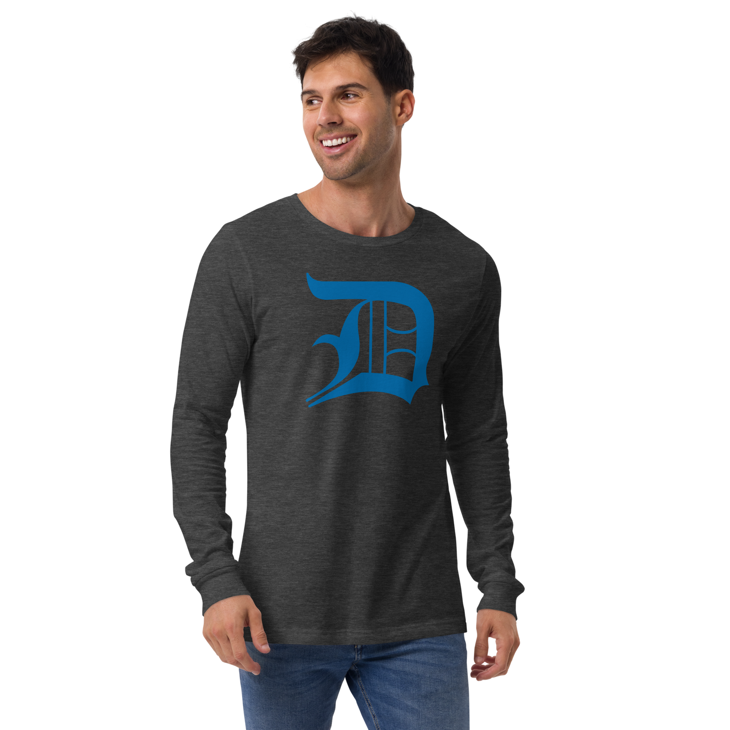 Detroit 'Old English D' T-Shirt (Azure) | Unisex Long Sleeve