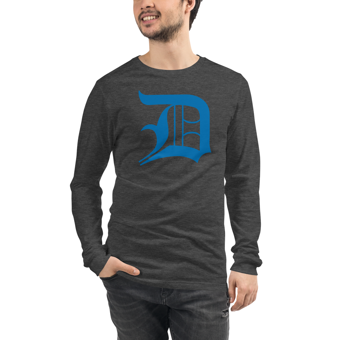 Detroit 'Old English D' T-Shirt (Azure) | Unisex Long Sleeve