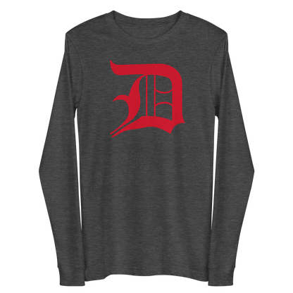 Detroit 'Old English D' T-Shirt (Aliform Red) | Unisex Long Sleeve