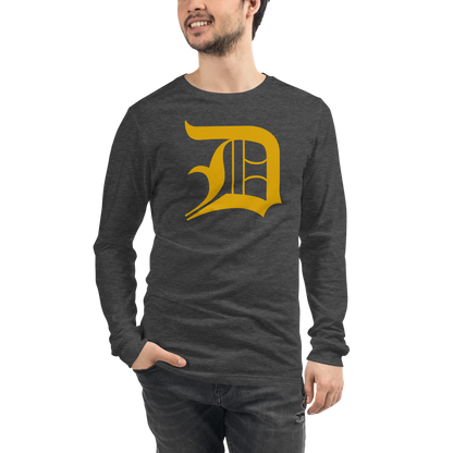 Detroit 'Old English D' T-Shirt (Gold) | Unisex Long Sleeve