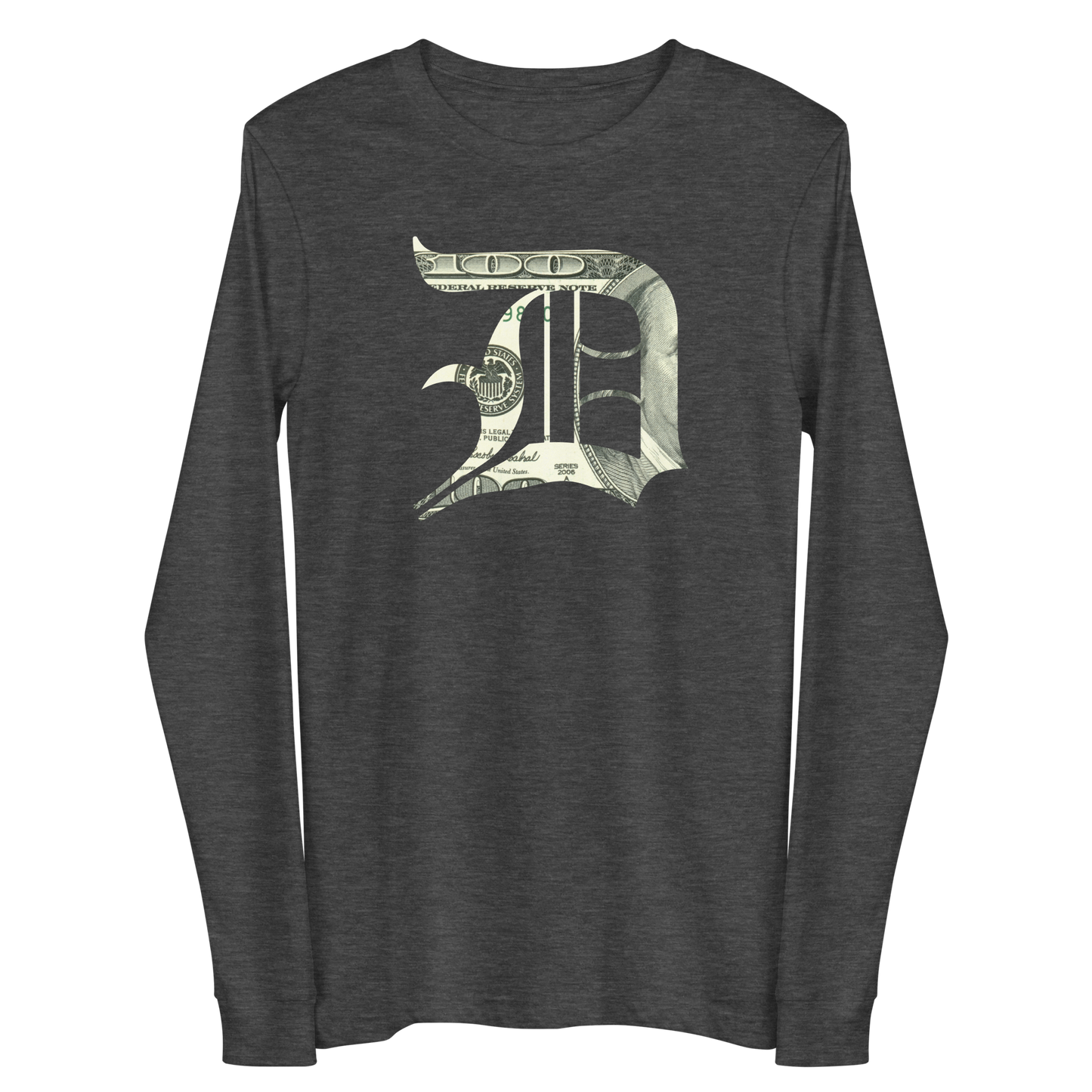 Detroit 'Old English D' T-Shirt (Benjamins Edition) | Unisex Long Sleeve