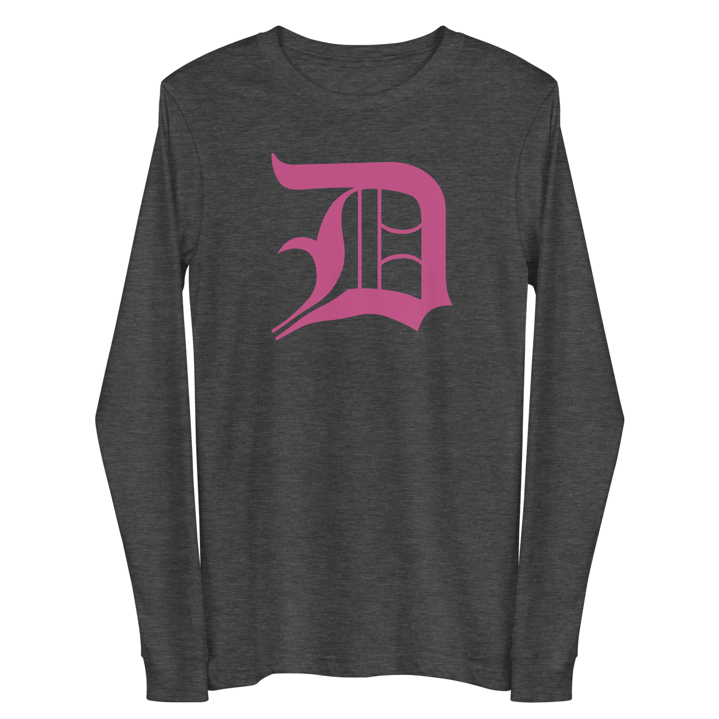 Detroit 'Old English D' T-Shirt (Apple Blossom Pink) | Unisex Long Sleeve