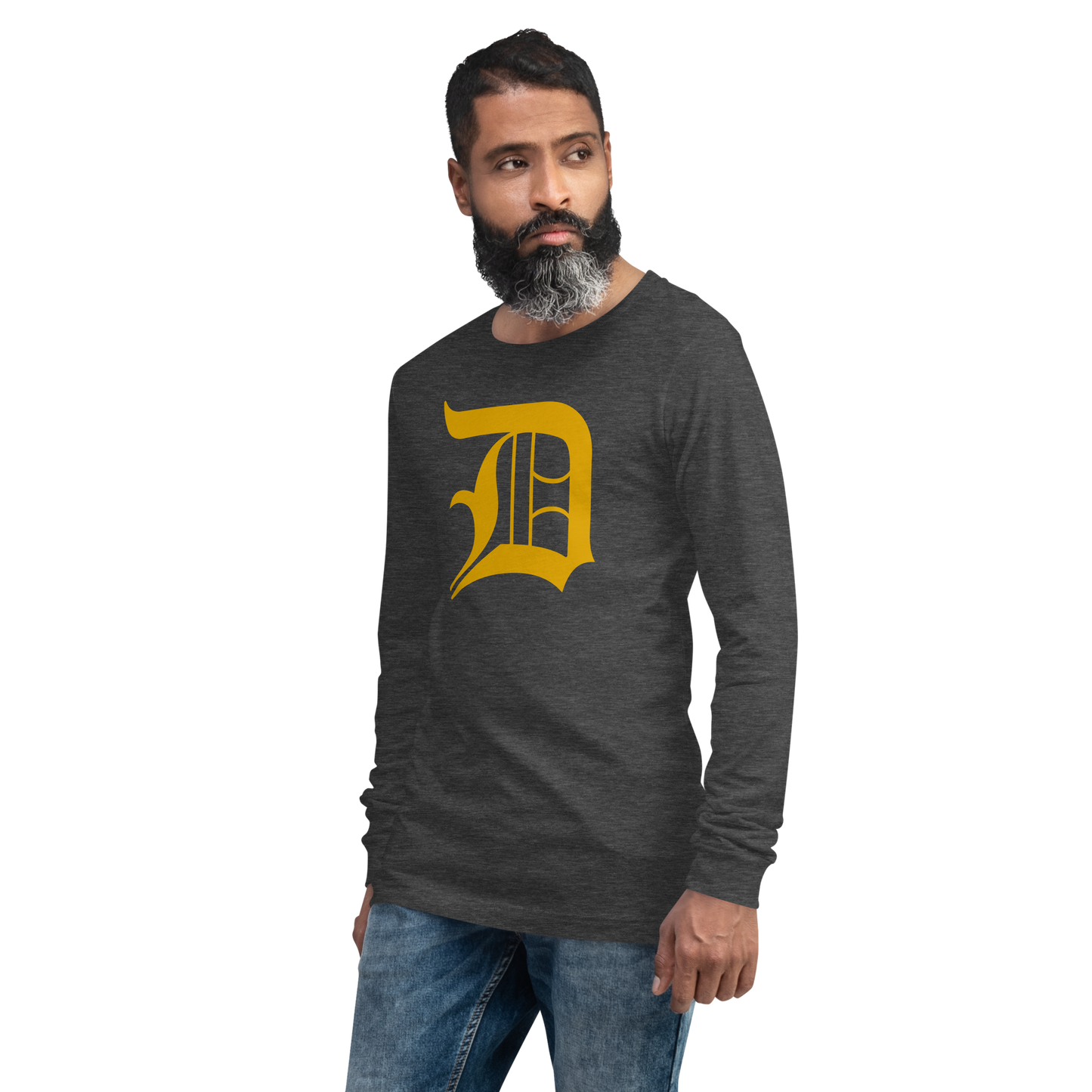 Detroit 'Old English D' T-Shirt (Gold) | Unisex Long Sleeve