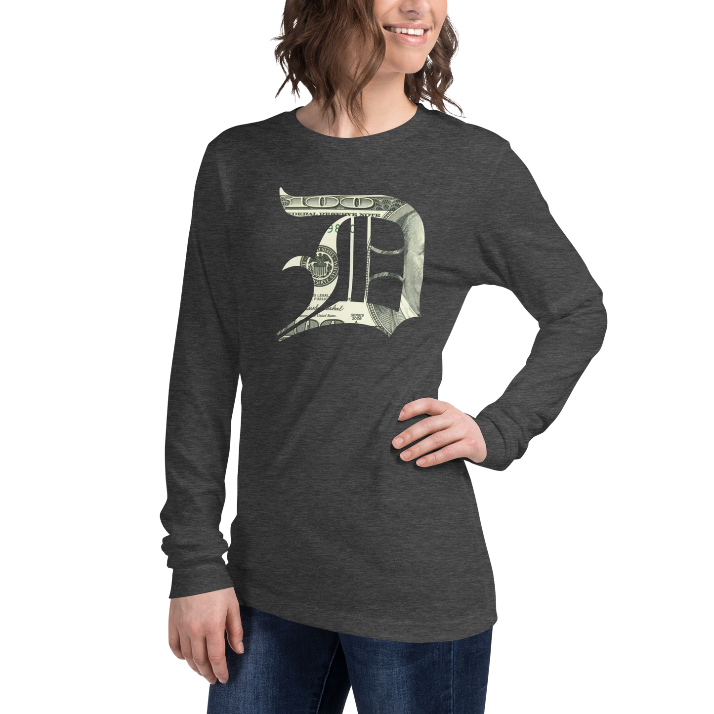 Detroit 'Old English D' T-Shirt (Benjamins Edition) | Unisex Long Sleeve