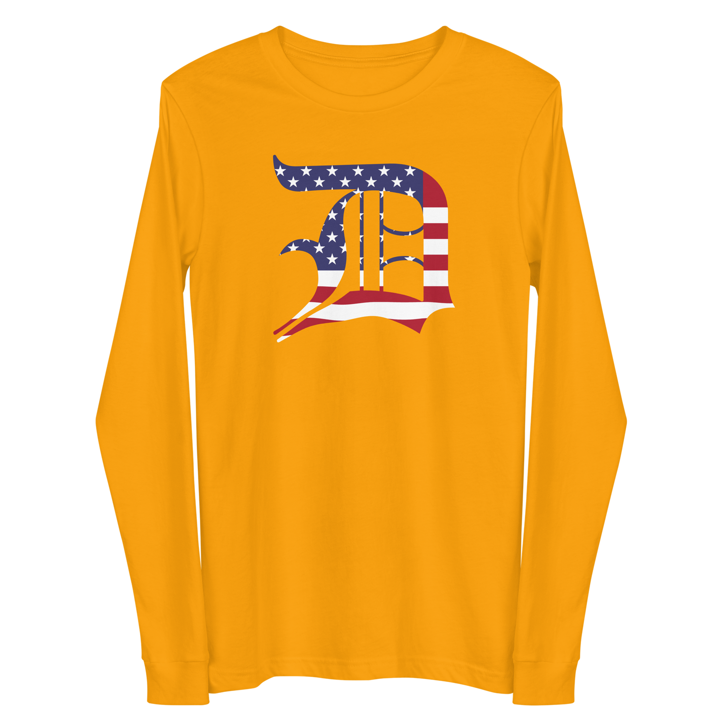 Detroit 'Old English D' T-Shirt (Patriotic Edition) | Unisex Long Sleeve