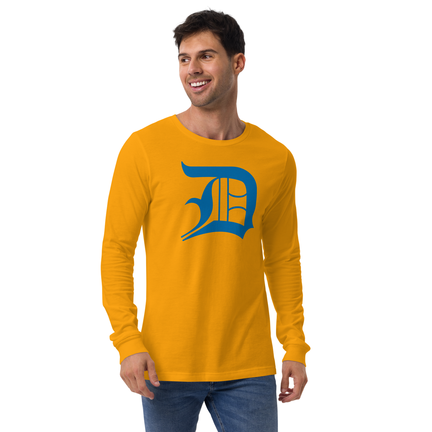 Detroit 'Old English D' T-Shirt (Azure) | Unisex Long Sleeve