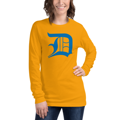 Detroit 'Old English D' T-Shirt (Azure) | Unisex Long Sleeve