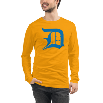 Detroit 'Old English D' T-Shirt (Azure) | Unisex Long Sleeve