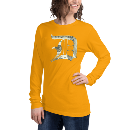 Detroit 'Old English D' T-Shirt (Benjamins Edition) | Unisex Long Sleeve