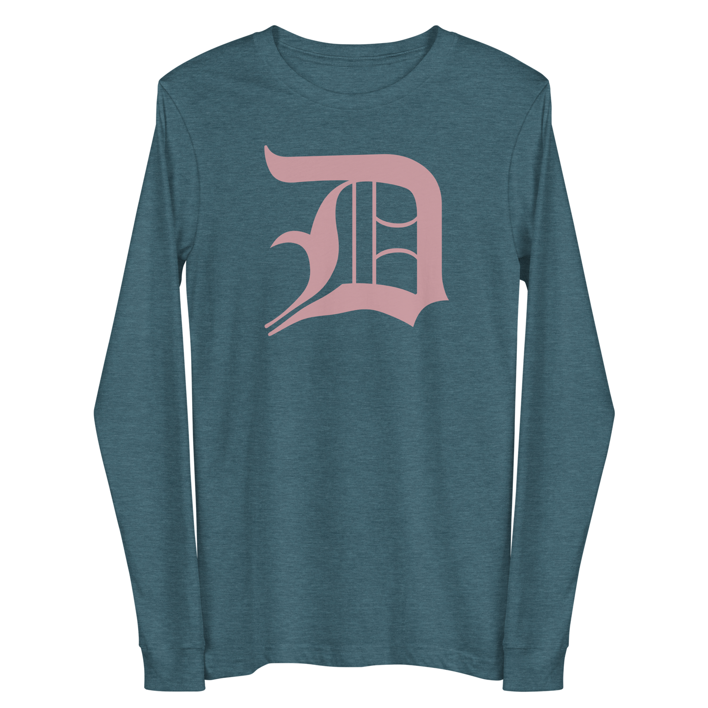 Detroit 'Old English D' T-Shirt (Cherry Blossom Pink) | Unisex Long Sleeve