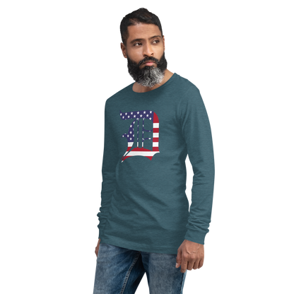 Detroit 'Old English D' T-Shirt (Patriotic Edition) | Unisex Long Sleeve