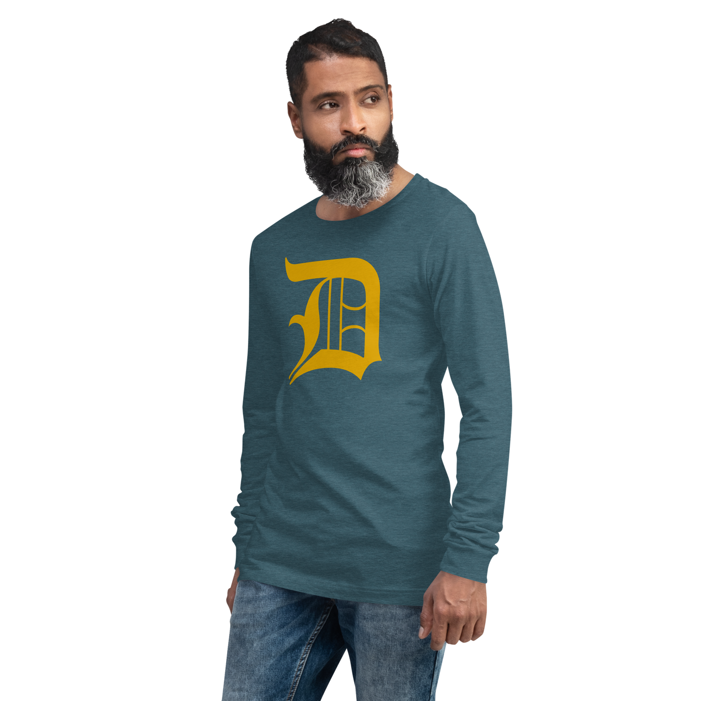 Detroit 'Old English D' T-Shirt (Gold) | Unisex Long Sleeve