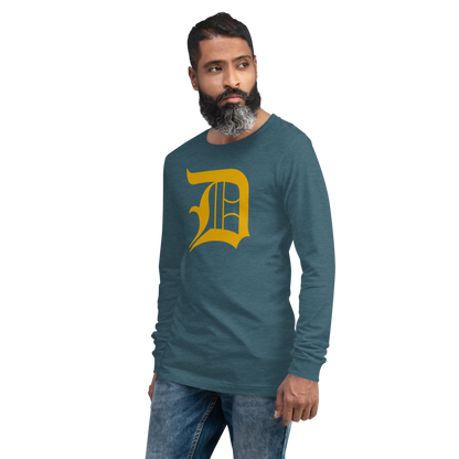 Detroit 'Old English D' T-Shirt (Gold) | Unisex Long Sleeve