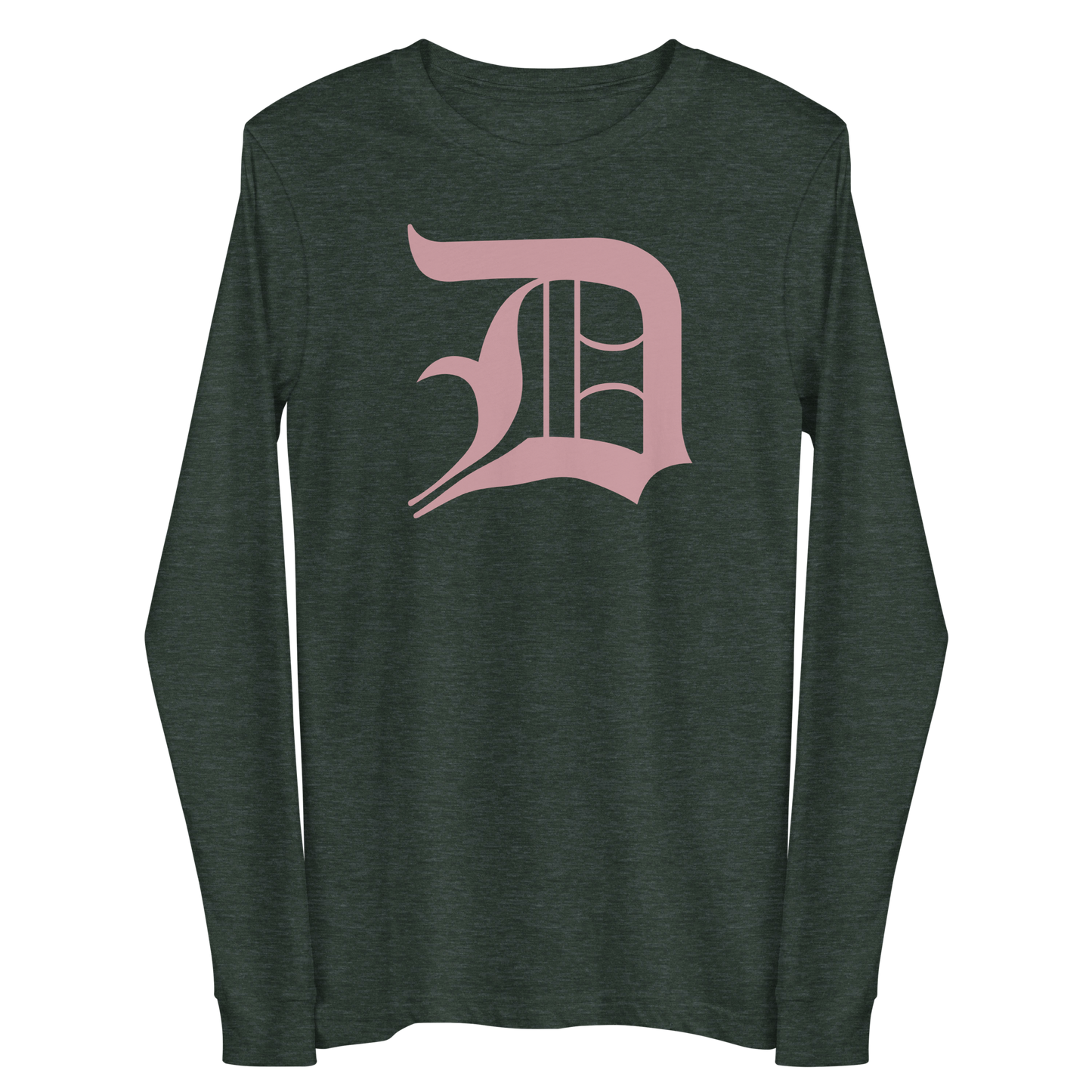 Detroit 'Old English D' T-Shirt (Cherry Blossom Pink) | Unisex Long Sleeve