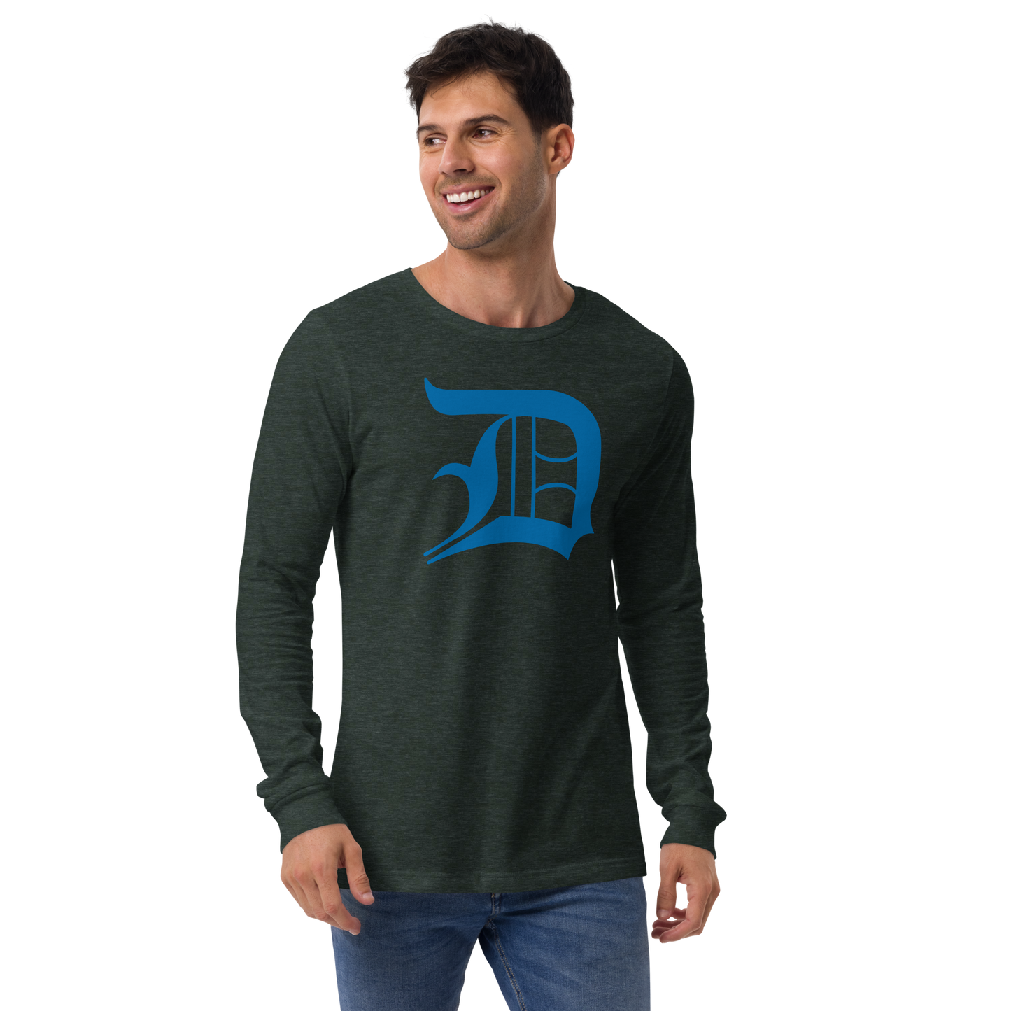 Detroit 'Old English D' T-Shirt (Azure) | Unisex Long Sleeve