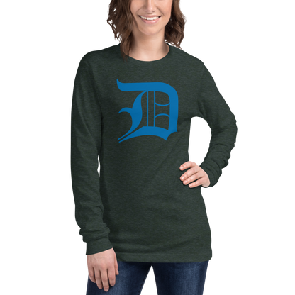 Detroit 'Old English D' T-Shirt (Azure) | Unisex Long Sleeve