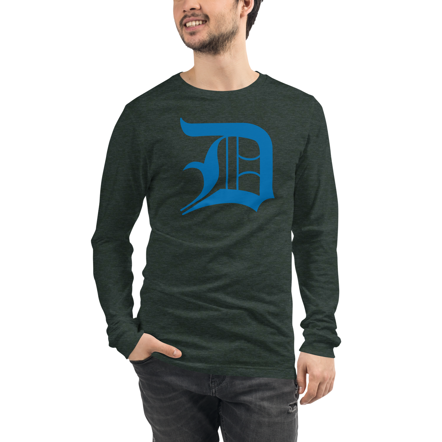 Detroit 'Old English D' T-Shirt (Azure) | Unisex Long Sleeve