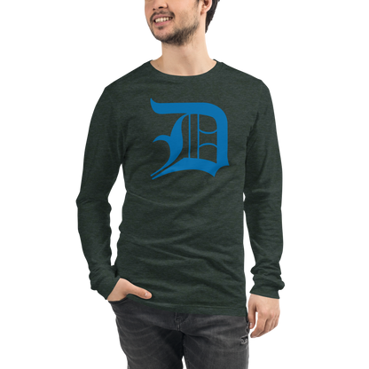 Detroit 'Old English D' T-Shirt (Azure) | Unisex Long Sleeve