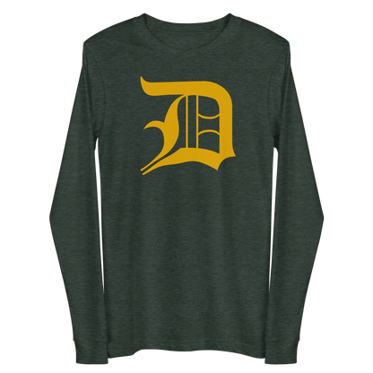 Detroit 'Old English D' T-Shirt (Gold) | Unisex Long Sleeve