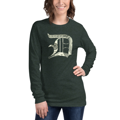 Detroit 'Old English D' T-Shirt (Benjamins Edition) | Unisex Long Sleeve