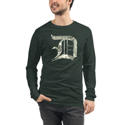 Detroit 'Old English D' T-Shirt (Benjamins Edition) | Unisex Long Sleeve