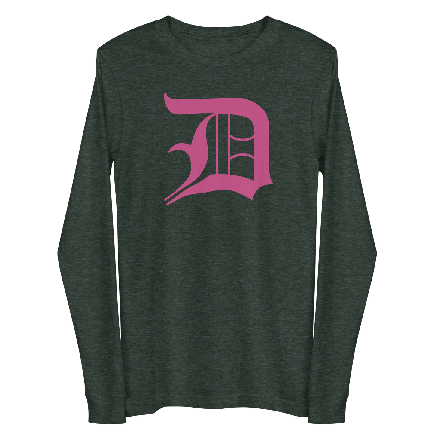 Detroit 'Old English D' T-Shirt (Apple Blossom Pink) | Unisex Long Sleeve