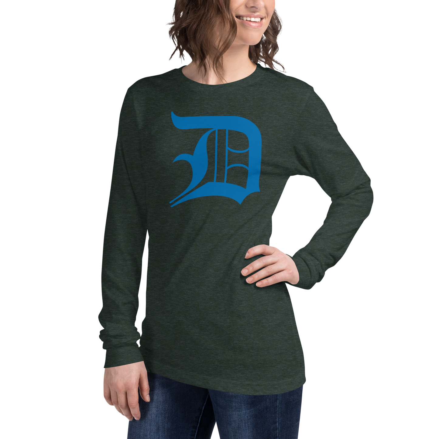 Detroit 'Old English D' T-Shirt (Azure) | Unisex Long Sleeve