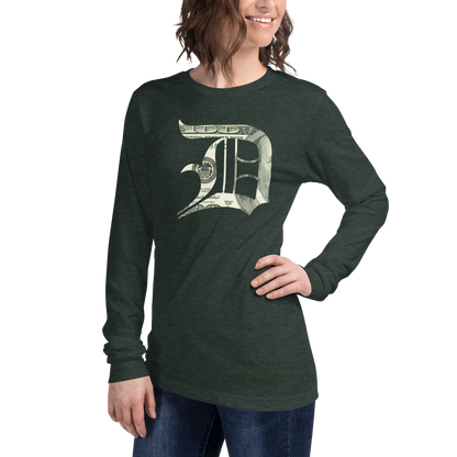 Detroit 'Old English D' T-Shirt (Benjamins Edition) | Unisex Long Sleeve