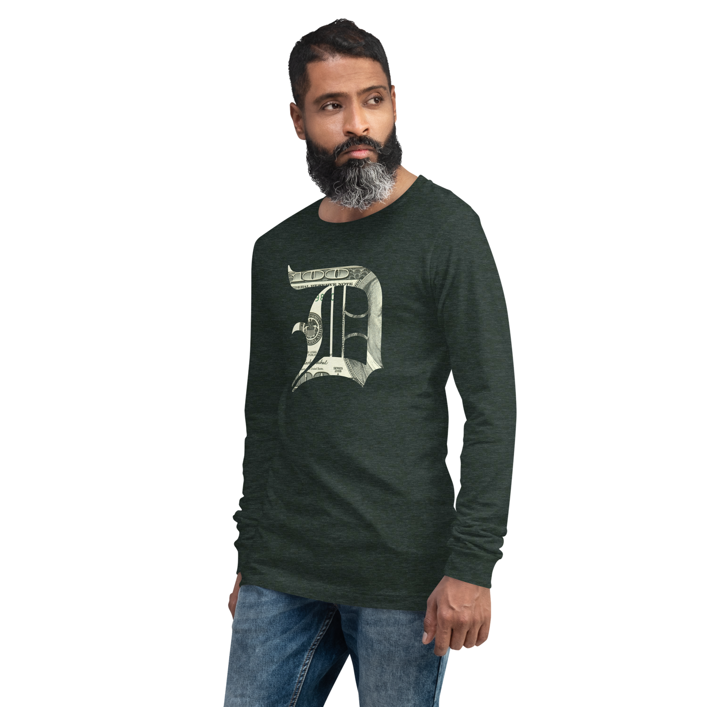 Detroit 'Old English D' T-Shirt (Benjamins Edition) | Unisex Long Sleeve