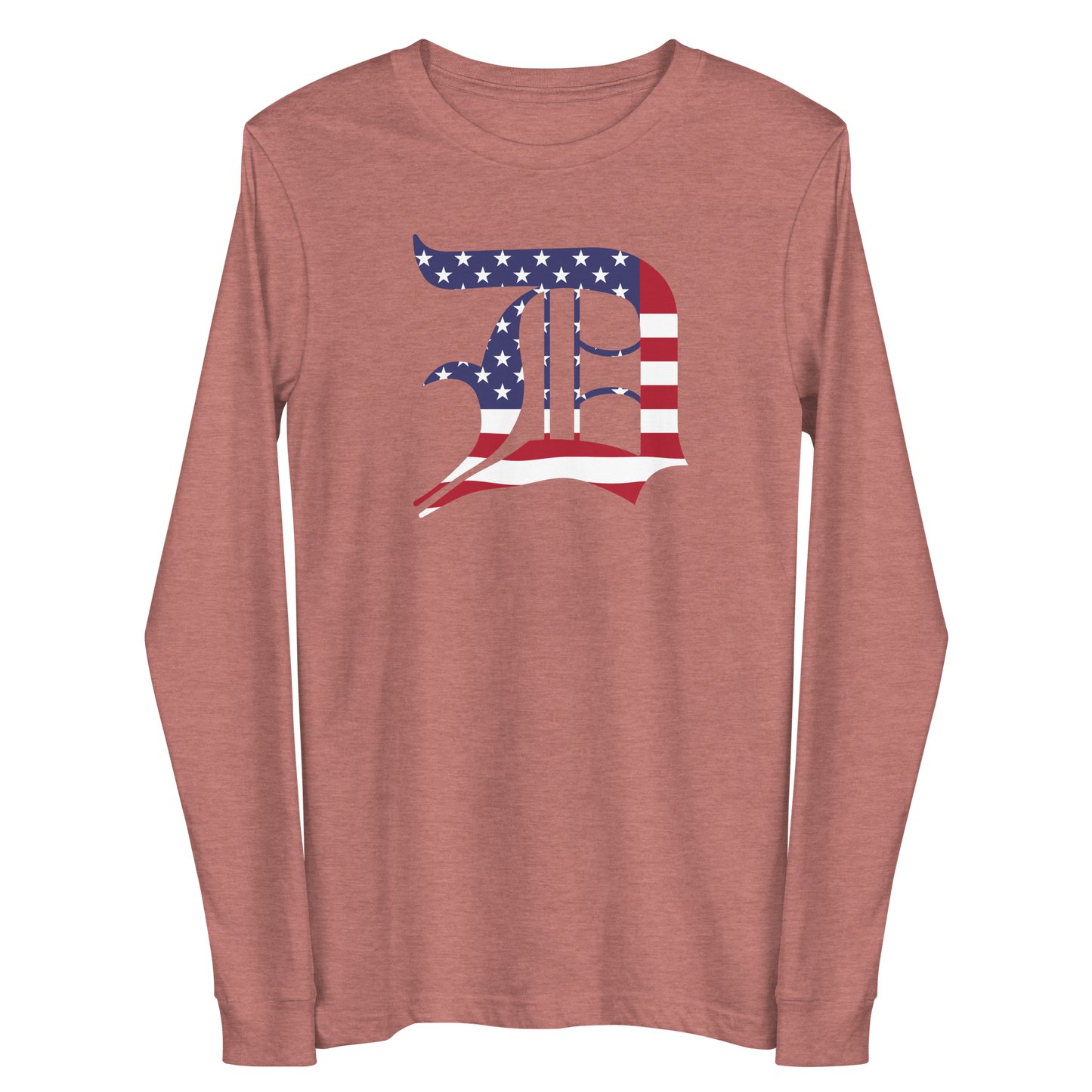 Detroit 'Old English D' T-Shirt (Patriotic Edition) | Unisex Long Sleeve