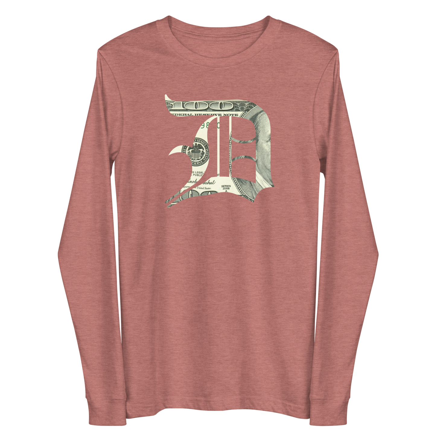 Detroit 'Old English D' T-Shirt (Benjamins Edition) | Unisex Long Sleeve