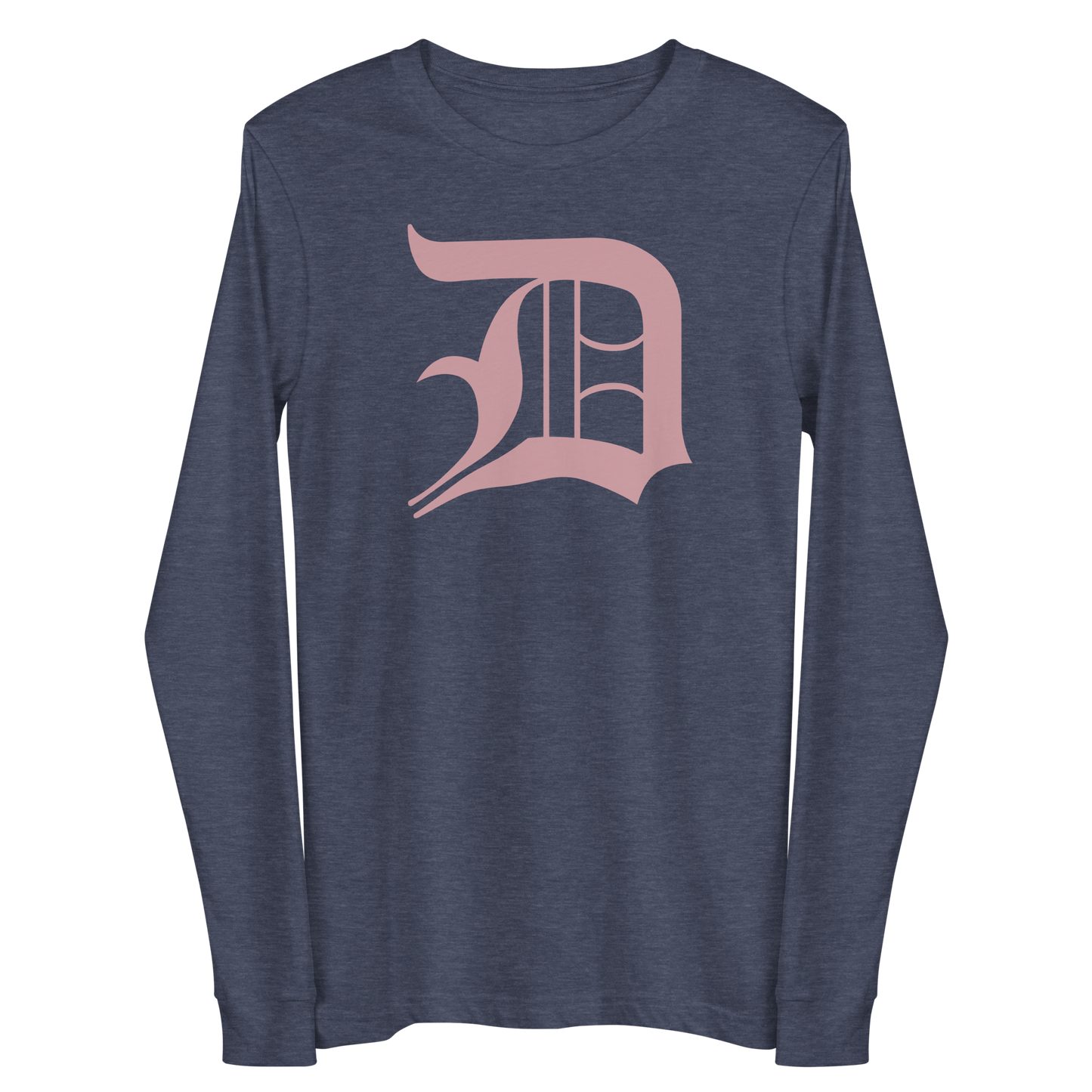 Detroit 'Old English D' T-Shirt (Cherry Blossom Pink) | Unisex Long Sleeve