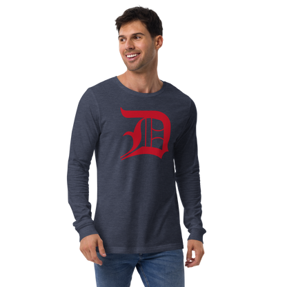 Detroit 'Old English D' T-Shirt (Aliform Red) | Unisex Long Sleeve