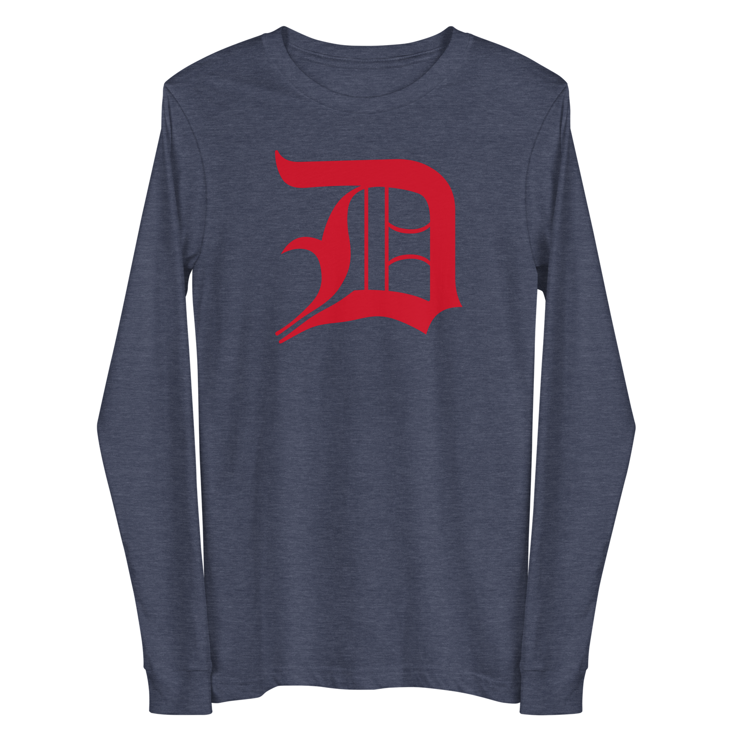 Detroit 'Old English D' T-Shirt (Aliform Red) | Unisex Long Sleeve