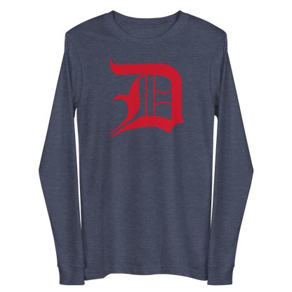 Detroit 'Old English D' T-Shirt (Aliform Red) | Unisex Long Sleeve