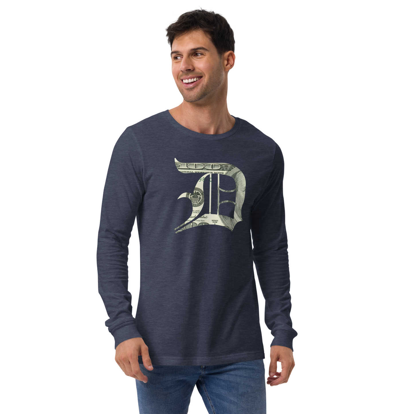 Detroit 'Old English D' T-Shirt (Benjamins Edition) | Unisex Long Sleeve