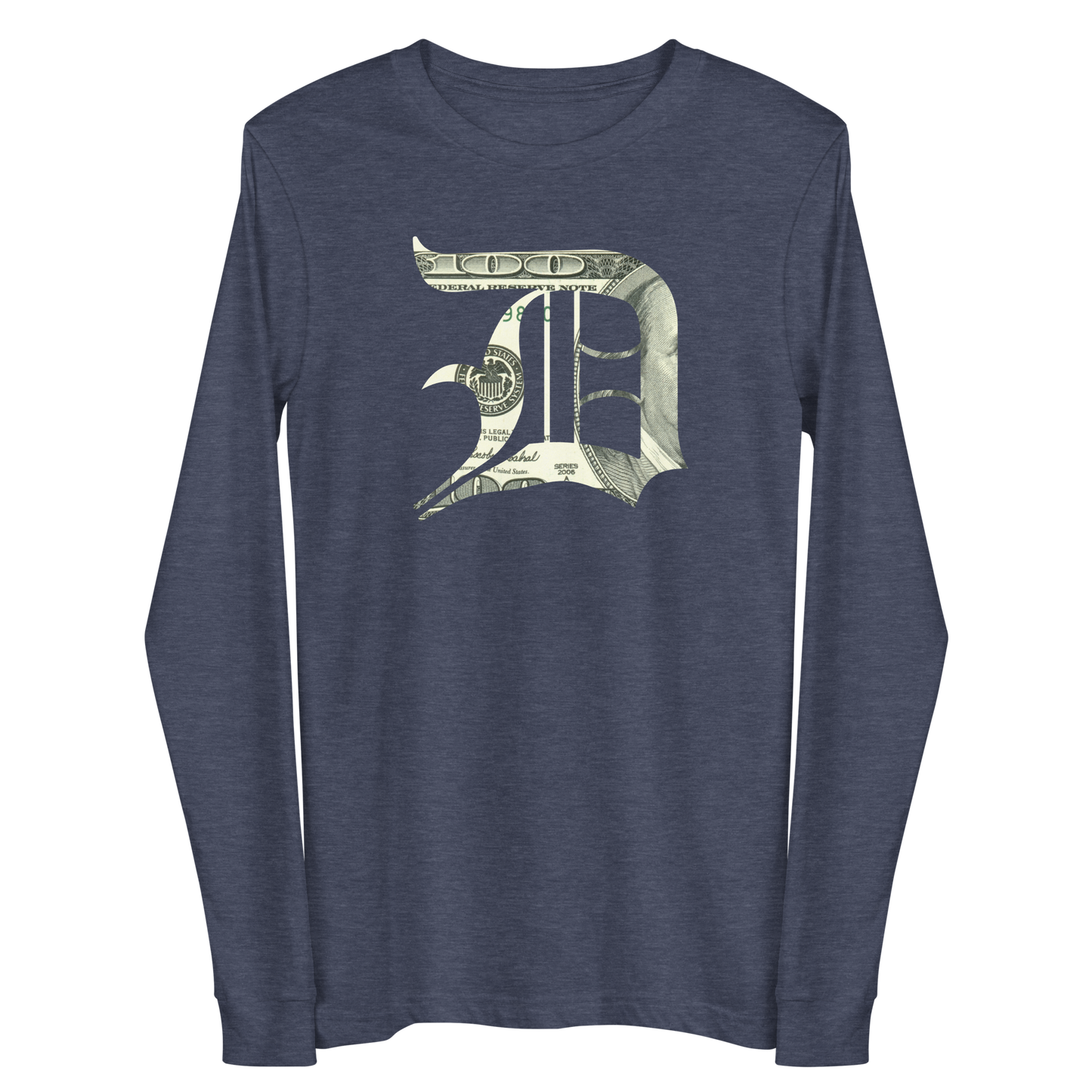 Detroit 'Old English D' T-Shirt (Benjamins Edition) | Unisex Long Sleeve