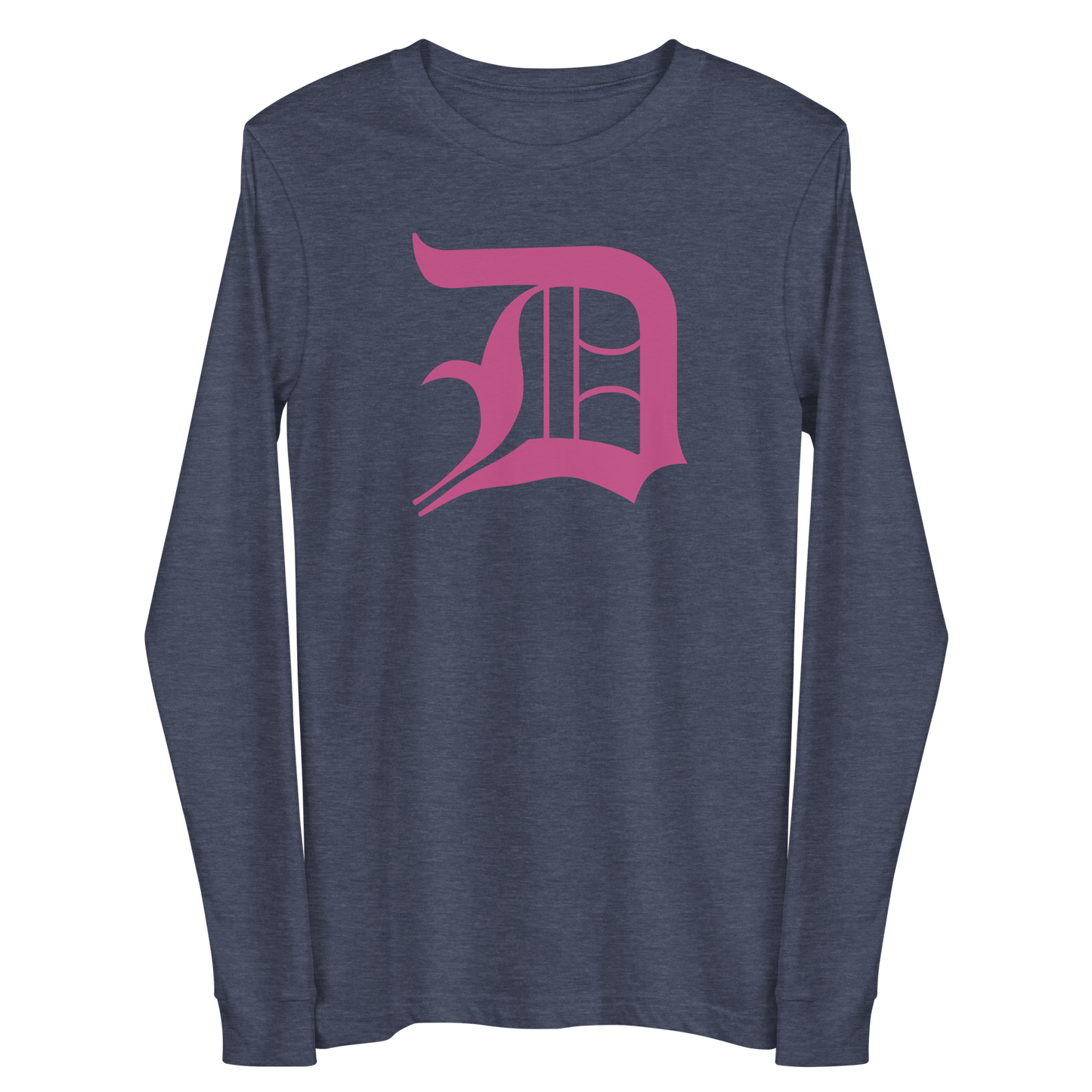 Detroit 'Old English D' T-Shirt (Apple Blossom Pink) | Unisex Long Sleeve