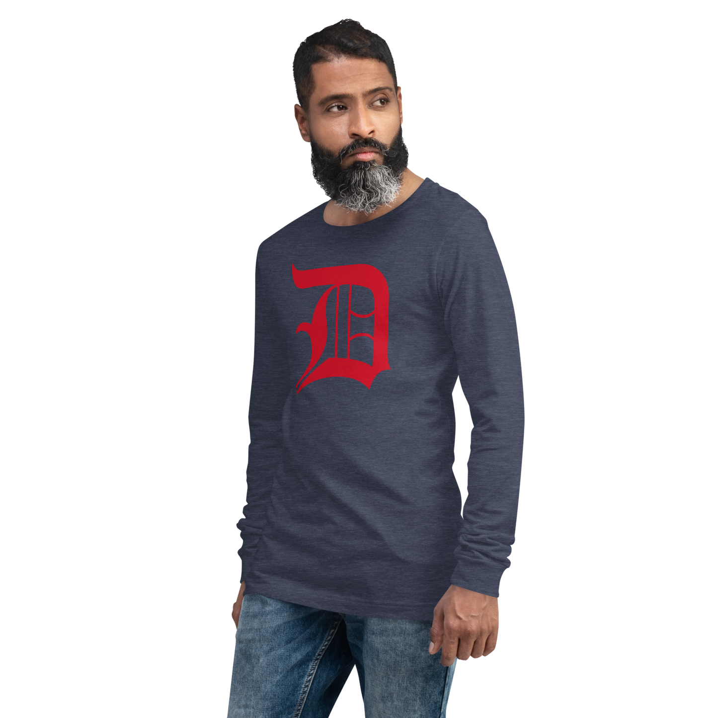 Detroit 'Old English D' T-Shirt (Aliform Red) | Unisex Long Sleeve