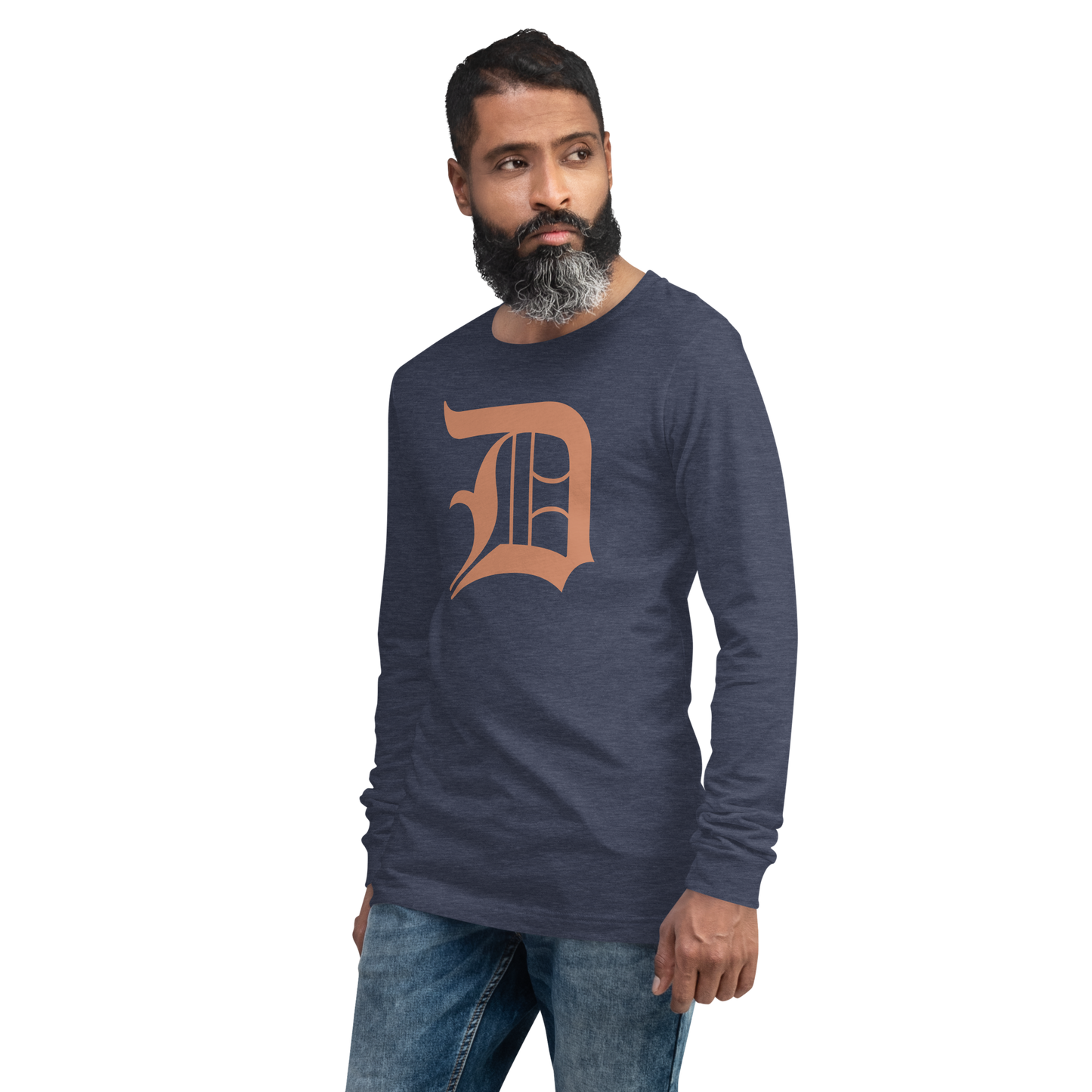 Detroit 'Old English D' T-Shirt (Copper Color) | Unisex Long Sleeve